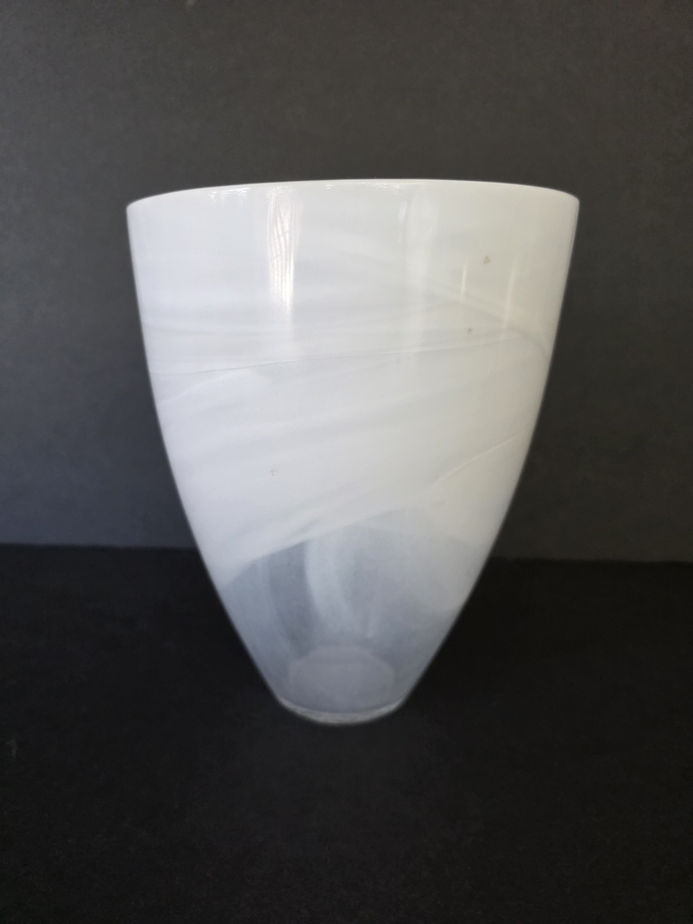 Kosta Boda White Swirl Art Glass Vase